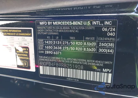 2024 Mercedes-Benz Gle 350 4Matic из США, поврежденный, VIN 4JGFB4FB9RB251908